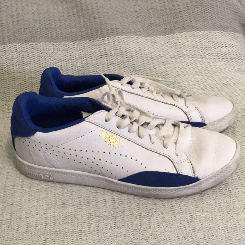 Puma Match blue & white leather sneakers